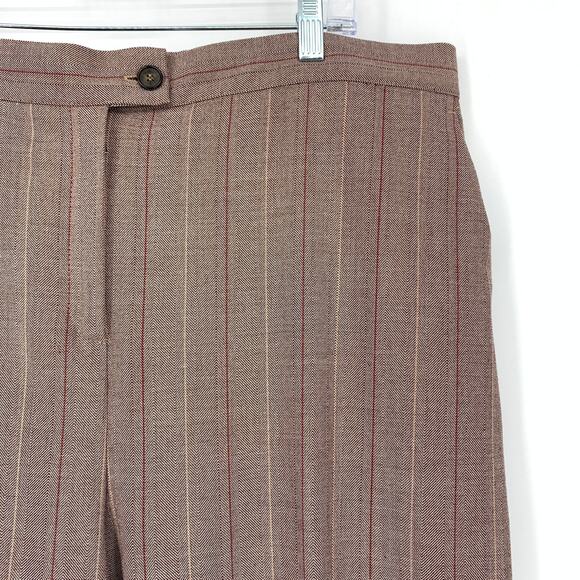 Voyage By Marina Rinaldi Trouser Pants Womens Apx Size 18 Maroon Stripe - Picture 3 of 5